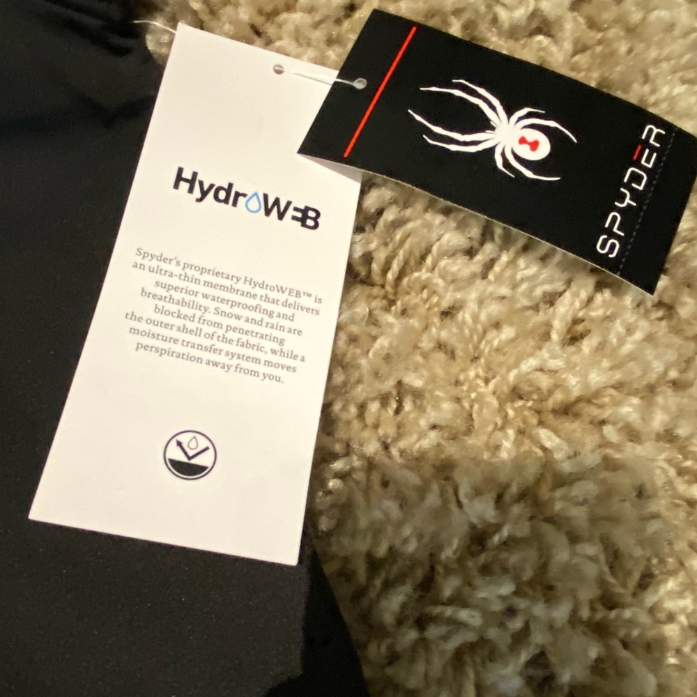 Spyder NWT Mens zip up hooded jacket black gray size large - Picture 12 of 13